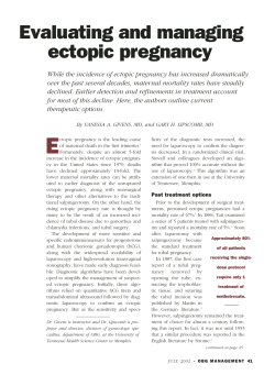 Evaluating and managing ectopic pregnancy