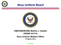 Navy Uniform Board CMDCM(SW/AW) Martha J. Kastler OPNAV N131U Navy Uniform Matters Office