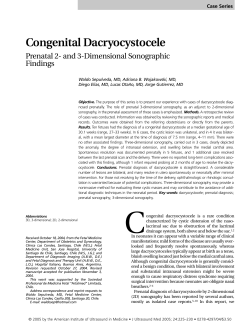 Congenital Dacryocystocele Prenatal 2- and 3-Dimensional Sonographic Findings Case Series