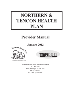 con NORTHERN &amp; TENCON HEALTH PLAN