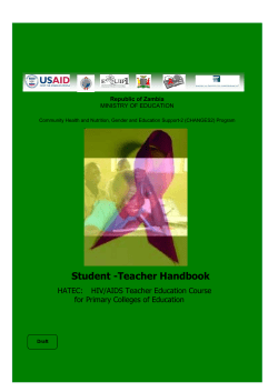 Student -Teacher Handbook  HATEC: HIV/AIDS Teacher Education Course for