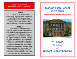 Monroe High School Vision and Mission Statement Vision