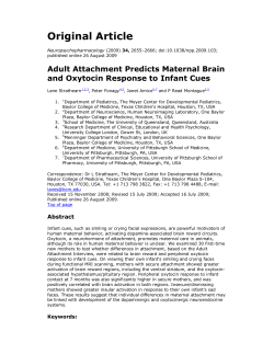 Original Article Adult Attachment Predicts Maternal Brain