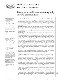 Original Article Article original Emergency medicine ultrasonography in rural communities