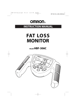 FAT LOSS MONITOR INSTRUCTION MANUAL HBF-306C