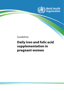Daily iron and folic acid supplementation in pregnant women Guideline: