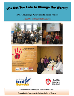 AAA – Advocacy:  Awareness to Action Project