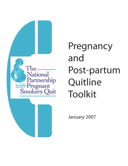 Pregnancy and Post-partum Quitline