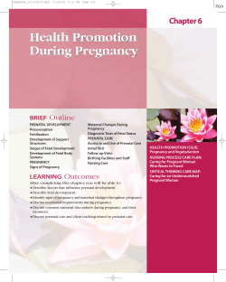Health Promotion During Pregnancy Chapter 6 Outline