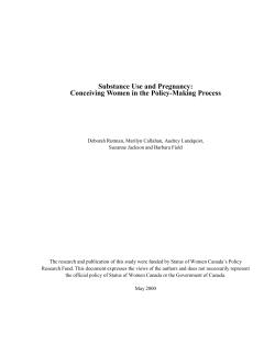 Substance Use and Pregnancy: Conceiving Women in the Policy-Making Process