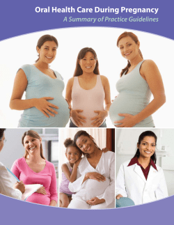 Oral Health Care During Pregnancy A Summary of Practice Guidelines