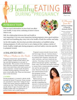 Healthy EATING DURING PREGNANCY INTRODUCTION:
