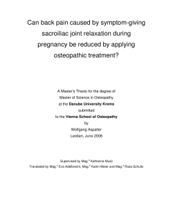 Can back pain caused by symptom-giving sacroiliac joint relaxation during
