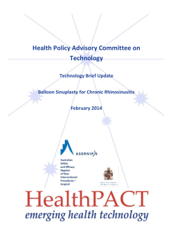 Health Policy Advisory Committee on Technology Technology Brief Update