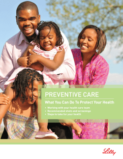PREVENTIVE cARE What You Can Do To Protect Your Health