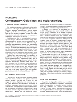 Commentary: Guidelines and otolaryngology COMMENTARY