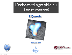 L’échocardiographie au 1er trimestre? E.Quarello Marseille 2011