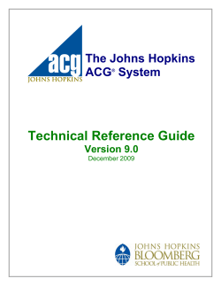 Technical Reference Guide The Johns Hopkins ACG System