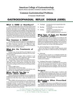 GASTROESOPHAGEAL  REFLUX  DISEASE (GERD) American College of Gastroenterology