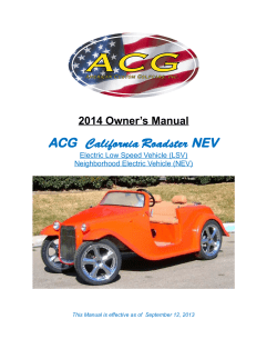 ACG NEV California Roadster 2014 Owner’s Manual