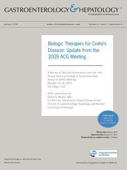 Biologic Therapies for Crohn’s Disease: Update from the 2009 ACG Meeting