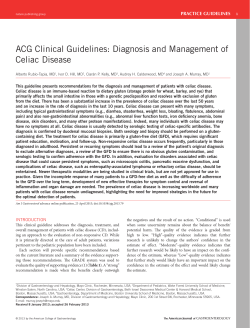 ACG Clinical Guidelines: Diagnosis and Management of Celiac Disease PRACTICE GUIDELINES