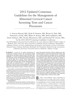 2012 Updated Consensus Guidelines for the Management of Abnormal Cervical Cancer