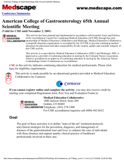 American College of Gastroenterology 65th Annual Scientific Meeting Conference Summaries