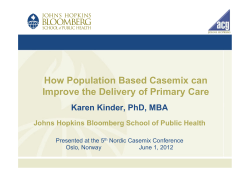 How Population Based Casemix can Improve the Delivery of Primary Care