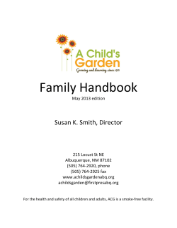 Family Handbook Susan K. Smith, Director