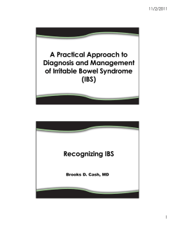 A Practical Approach to Diagnosis and Management of Irritable Bowel Syndrome (IBS)