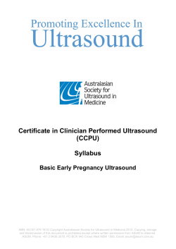 Certificate in Clinician Performed Ultrasound (CCPU) Syllabus