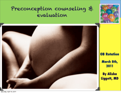 Preconception counseling &amp; evaluation OB Rotation By Alisha