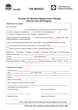 TAX INVOICE Voucher for Nicotine Replacement Therapy Quit for new life Program