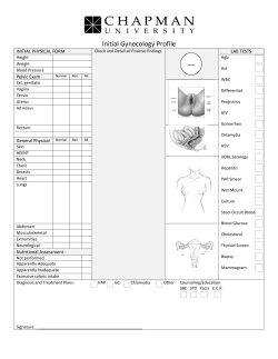 Initial Gynecology Profile  INITIAL PHYSICAL FORM LAB TESTS