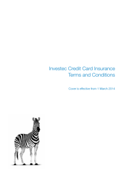 Investec Credit Card Insurance Terms and Conditions