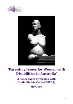 ‘Parenting Issues for Women with Disabilities in Australia’ Disabilities Australia (WWDA)