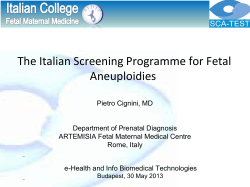 The Italian Screening Programme for Fetal Aneuploidies