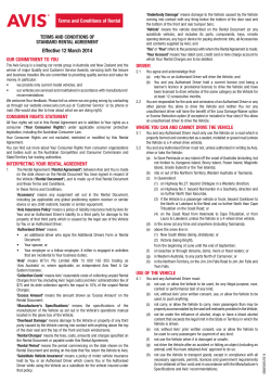 Effective 12 March 2014 Terms and Conditions of Rental STANDARD RENTAL AGREEMENT