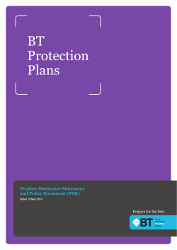 BT Protection Plans Product Disclosure Statement