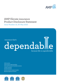 dependab  e AMP Elevate insurance Product Disclosure Statement