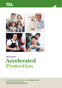 Accelerated Protection Product Disclosure Statement | 22 March 2012