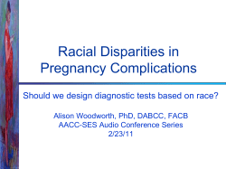 Racial Disparities in Pregnancy Complications