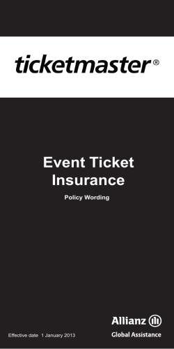 Event Ticket Insurance Policy Wording 1