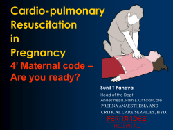 Cardio-pulmonary Resuscitation in Pregnancy