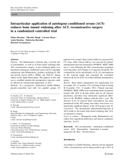 Intraarticular application of autologous conditioned serum (ACS)