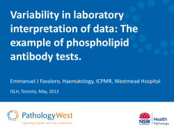 Variability in laboratory interpretation of data: The example of phospholipid antibody tests.