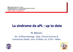La sindrome da aPL : up to date PL Meroni