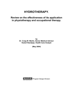 HYDROTHERAPY .  Review on the effectiveness of its application