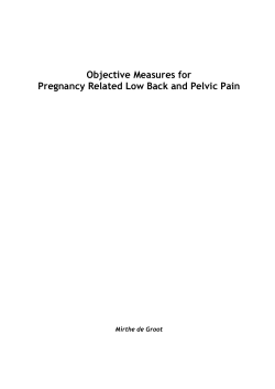 Objective Measures for Pregnancy Related Low Back and Pelvic Pain